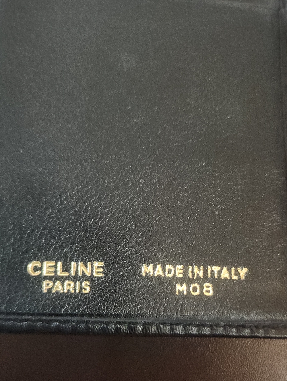 Celine Black Leather Bifold Wallet with Embossed Crest Euc - Picture 10 of 15